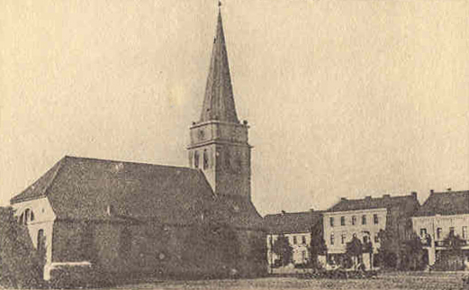 Market place and church at Gumbinnen, a town in East Prussia, through which the Horse Guards passed during the war