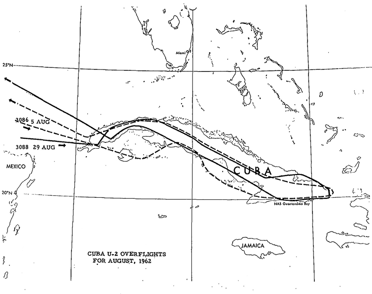 CUBA U-2 OVERFLIGHTS FOR AUGUST, 1962