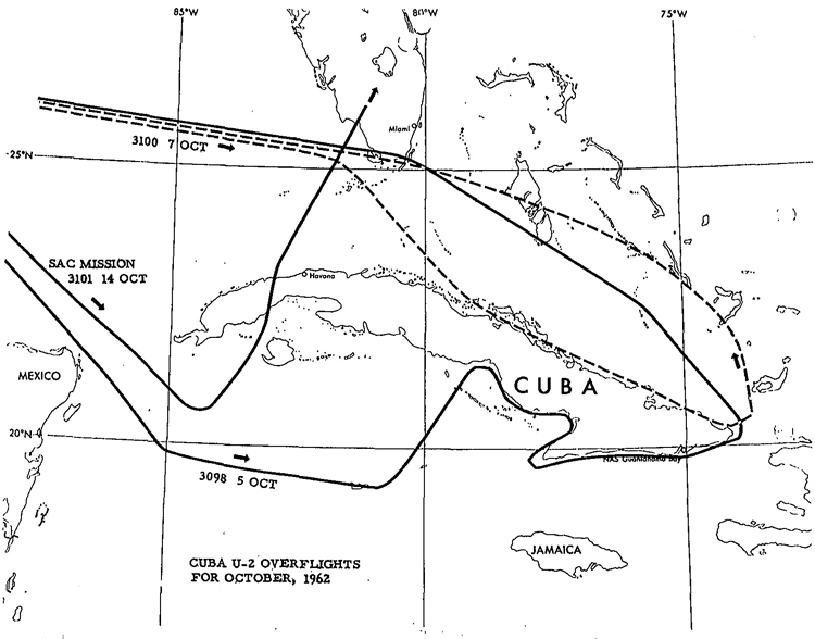 CUBA U-2 OVERFLIGHTS FOR OCTOBER 1962
